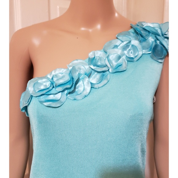 BNWOT| Joseph A. {SKY BLUE ONE SHOULDER BLOUSE} - Picture 8 of 9